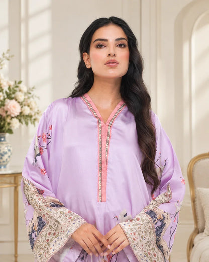 Lilac Blossom – Printed Premium Silk 2-Piece Suit