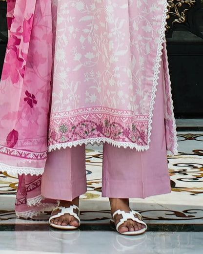 SERRA - 3-Piece Printed Lawn Unstitched Suit with Chiffon Dupatta