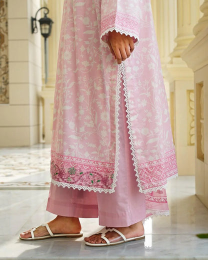 SERRA - 3-Piece Printed Lawn Unstitched Suit with Chiffon Dupatta