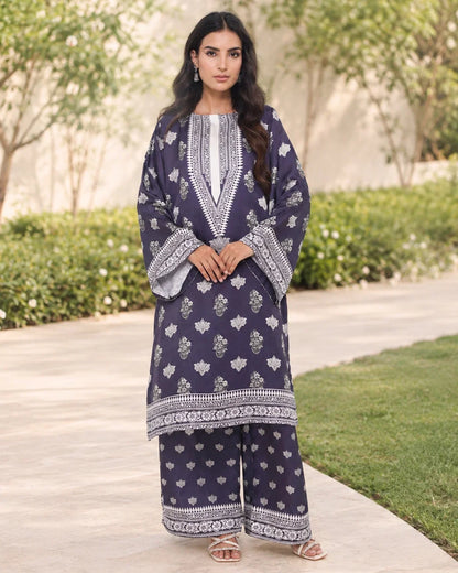 Midnight Damask – Printed Premium Silk 2-Piece Suit