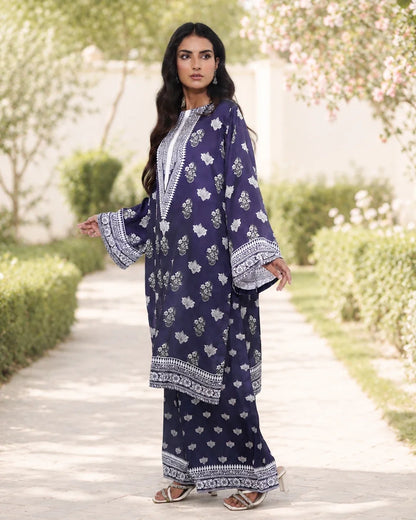 Midnight Damask – Printed Premium Silk 2-Piece Suit