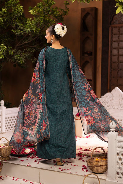 Cotton Cambric Printed Frock 3Pc