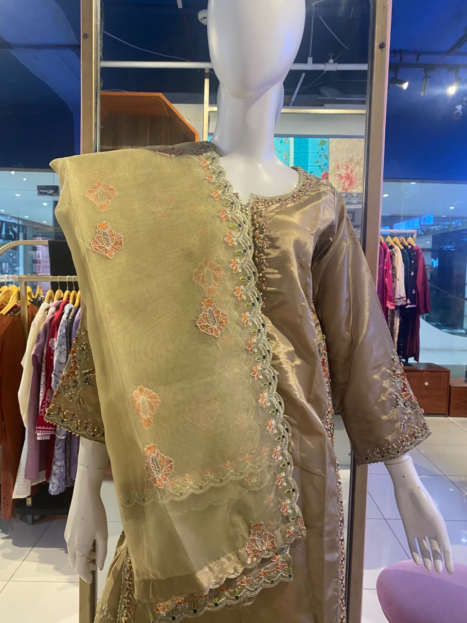 Golden Hour – Hand-Embellished Sheesha Silk Formal Suit