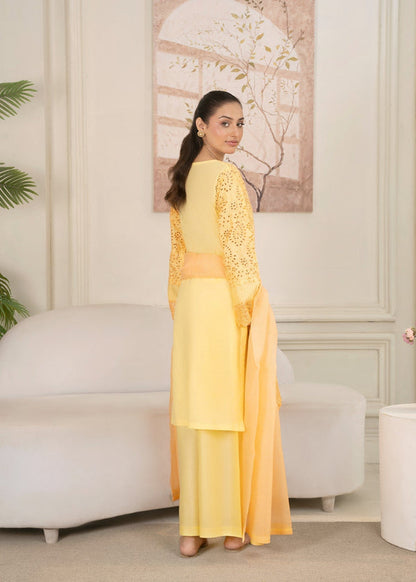 Yellow Chikankari Lawn Suit – Embroidered Summer 3 Piece Outfit