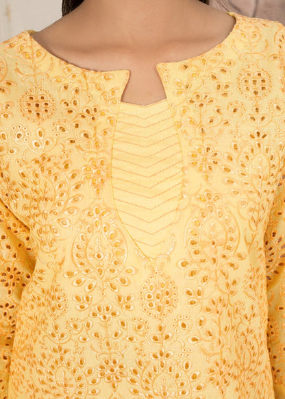 Yellow Chikankari Lawn Suit – Embroidered Summer 3 Piece Outfit