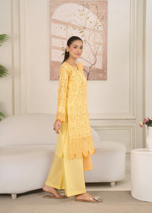 Yellow Chikankari Lawn Suit – Embroidered Summer 3 Piece Outfit